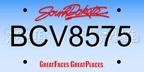 BCV8575 South Dakota License Plate