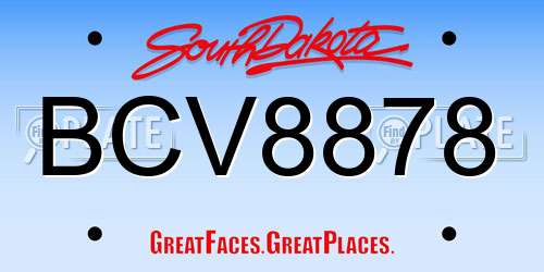BCV8878 South Dakota License Plate