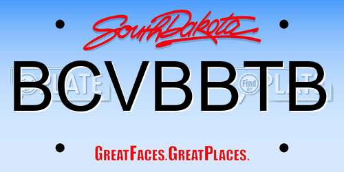 BCVBBTB South Dakota License Plate