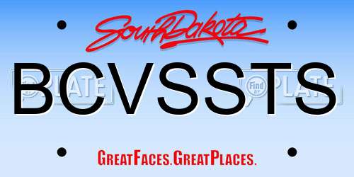 BCVSSTS South Dakota License Plate