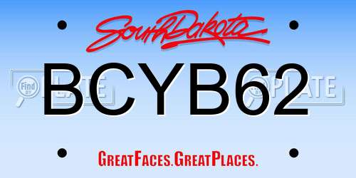 BCYB62 South Dakota License Plate