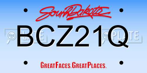 BCZ21Q South Dakota License Plate
