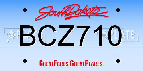 BCZ710 South Dakota License Plate