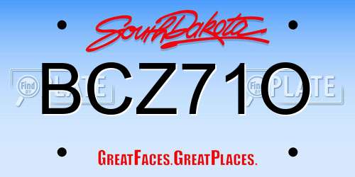 BCZ71O South Dakota License Plate