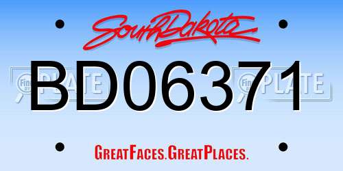 BD06371 South Dakota License Plate