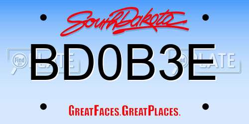 BD0B3E South Dakota License Plate