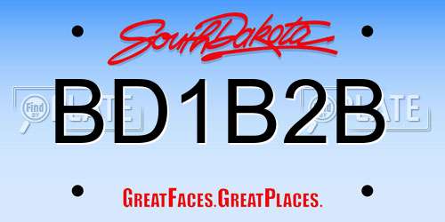 BD1B2B South Dakota License Plate