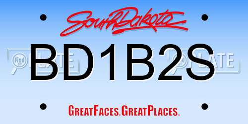 BD1B2S South Dakota License Plate