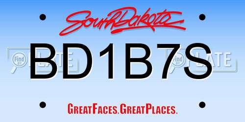 BD1B7S South Dakota License Plate