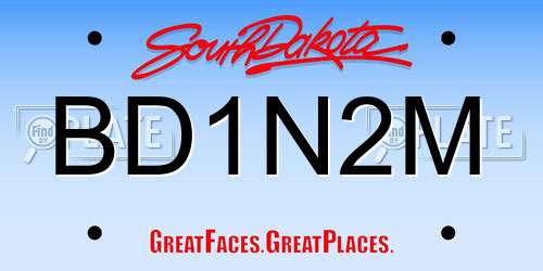 BD1N2M South Dakota License Plate