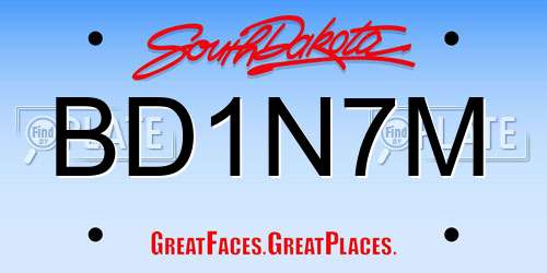 BD1N7M South Dakota License Plate