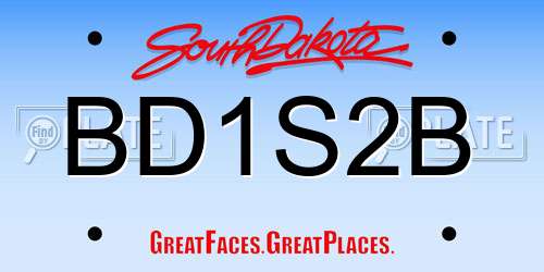 BD1S2B South Dakota License Plate