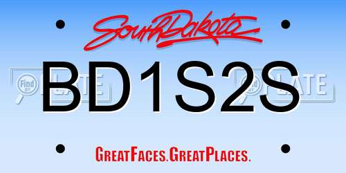 BD1S2S South Dakota License Plate