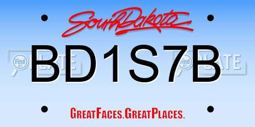 BD1S7B South Dakota License Plate