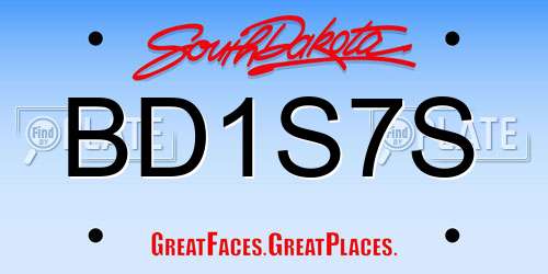 BD1S7S South Dakota License Plate