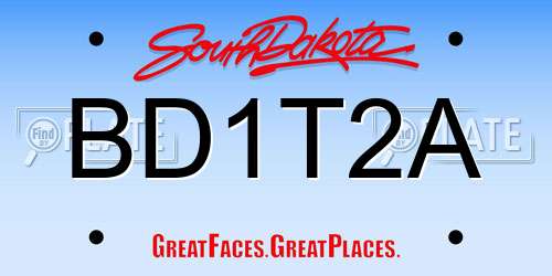 BD1T2A South Dakota License Plate