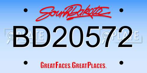 BD20572 South Dakota License Plate