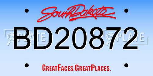 BD20872 South Dakota License Plate