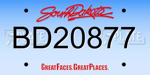 BD20877 South Dakota License Plate