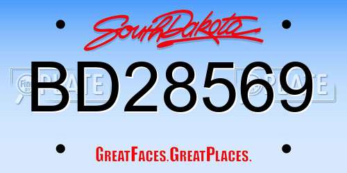 BD28569 South Dakota License Plate