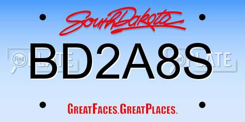 BD2A8S South Dakota License Plate