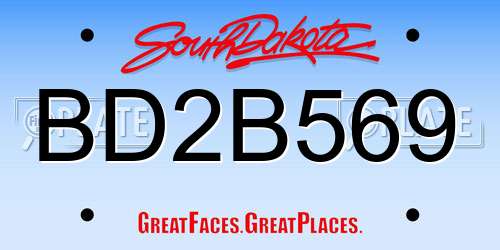 BD2B569 South Dakota License Plate