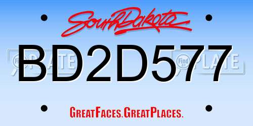 BD2D577 South Dakota License Plate