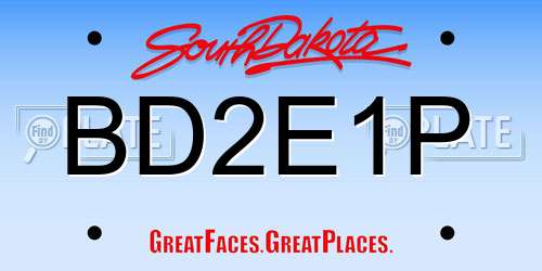 BD2E1P South Dakota License Plate