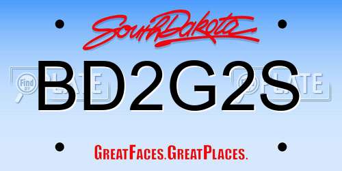 BD2G2S South Dakota License Plate