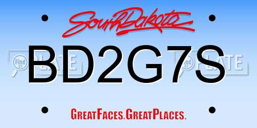 BD2G7S South Dakota License Plate