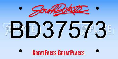 BD37573 South Dakota License Plate