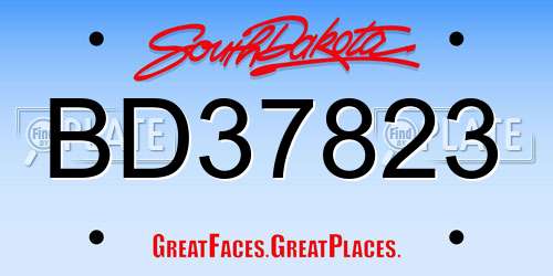BD37823 South Dakota License Plate