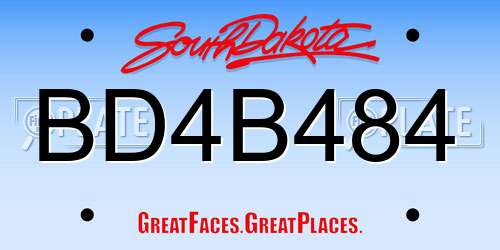BD4B484 South Dakota License Plate