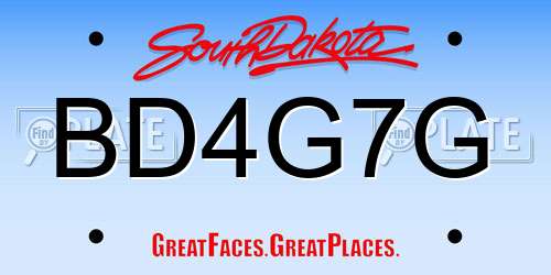 BD4G7G South Dakota License Plate