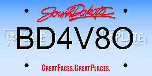 BD4V8O South Dakota License Plate