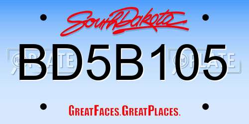 BD5B105 South Dakota License Plate
