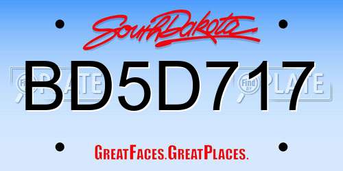BD5D717 South Dakota License Plate