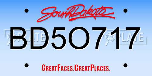 BD5O717 South Dakota License Plate