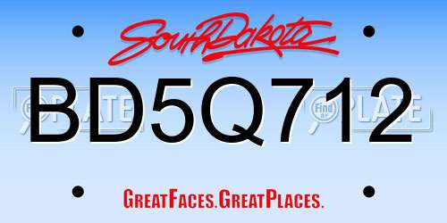 BD5Q712 South Dakota License Plate