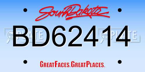 BD62414 South Dakota License Plate