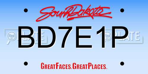 BD7E1P South Dakota License Plate