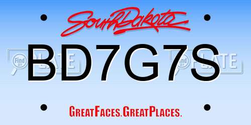 BD7G7S South Dakota License Plate