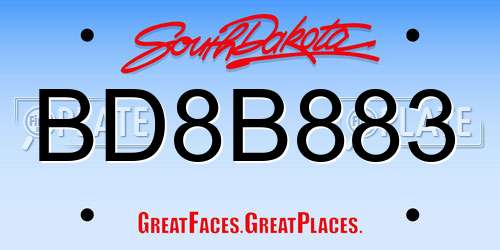 BD8B883 South Dakota License Plate