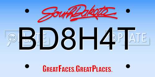 BD8H4T South Dakota License Plate