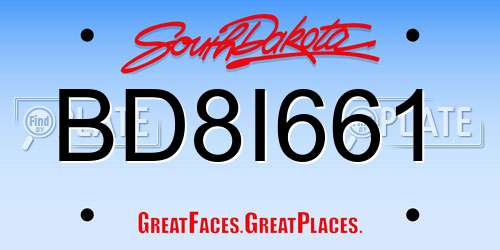 BD8I661 South Dakota License Plate