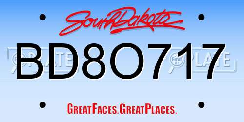 BD8O717 South Dakota License Plate