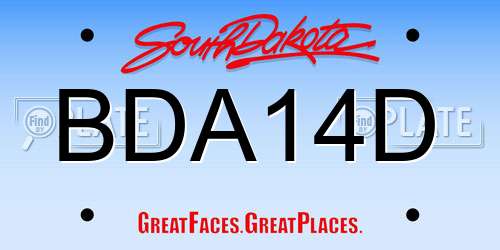 BDA14D South Dakota License Plate