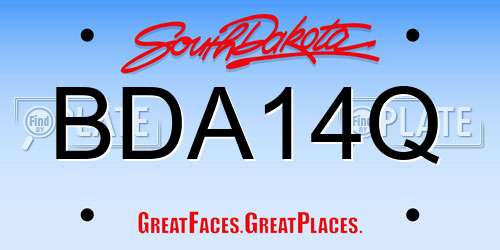 BDA14Q South Dakota License Plate
