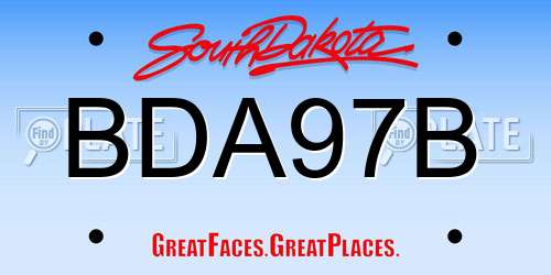 BDA97B South Dakota License Plate