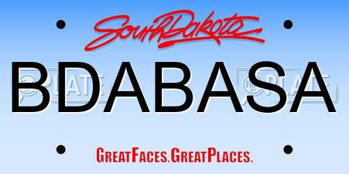 BDABASA South Dakota License Plate